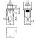 Power Switch Push On PBS-15B Red 2P Μπουτόν Διακόπτης Τροφοδοσίας Τετράγωνος Κόκκινος