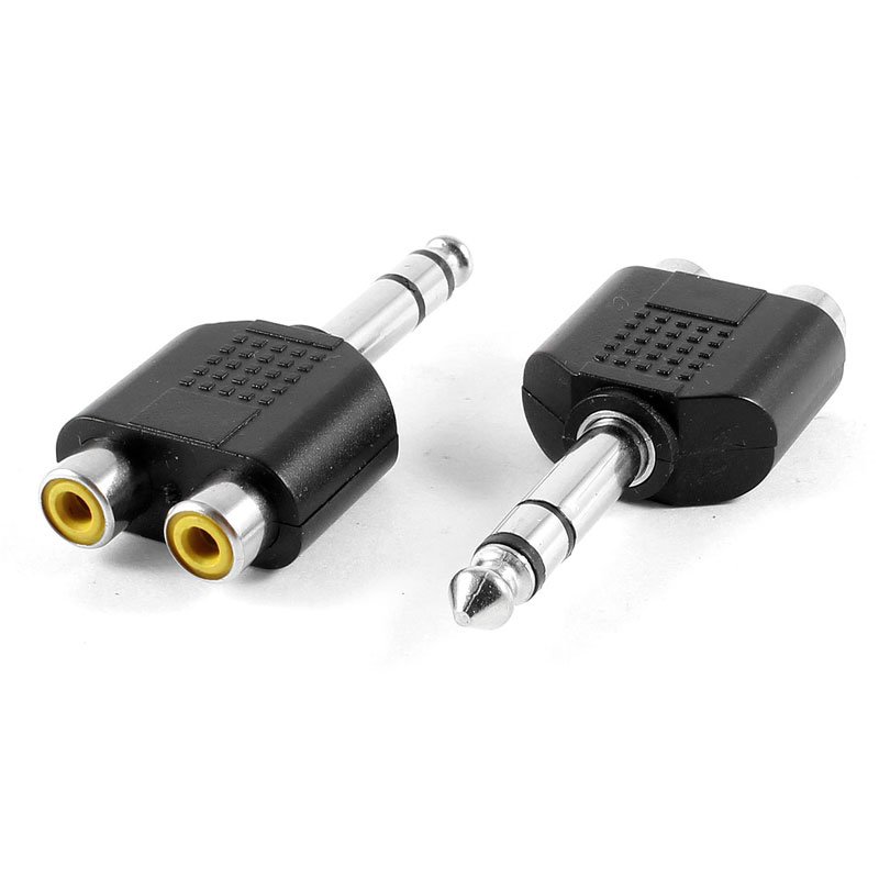 Adapter 2 x RCA Female To 6.3mm Jack Stereo Male JT-3196