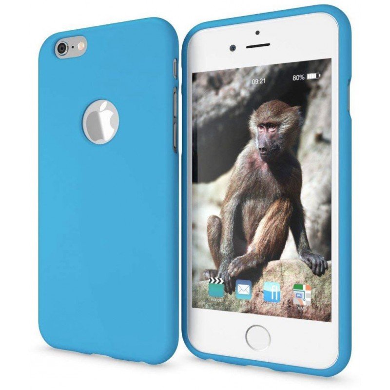 Transparent Blue Silicone Flexible Case Iphone 6 Διαφανής Μπλε Θήκη Κίνητού i6