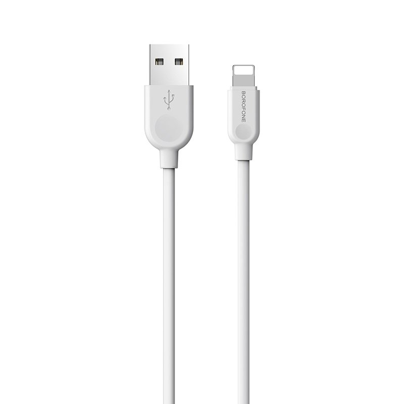 USB A 2.0 Cable To Lightning 2m White Καλώδιο Φόρτισης-Δεδομένων Λευκό Borofone BX14 LinkJet