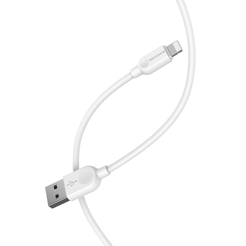 USB A 2.0 Cable To Lightning 1m White Καλώδιο Φόρτισης-Δεδομένων Λευκό Borofone BX14 LinkJet