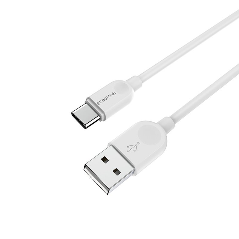 USB A 2.0 Cable To Type-C 2m White Καλώδιο Φόρτισης-Δεδομένων Λευκό Borofone BX14 LinkJet