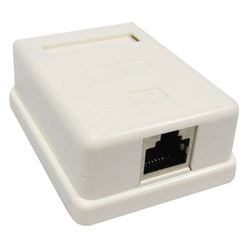 Wall Adapter RJ45 8p8c UTP Cat6 Αυτοκόλλητη Πρίζα Δικτύου Λευκή FTT6-066