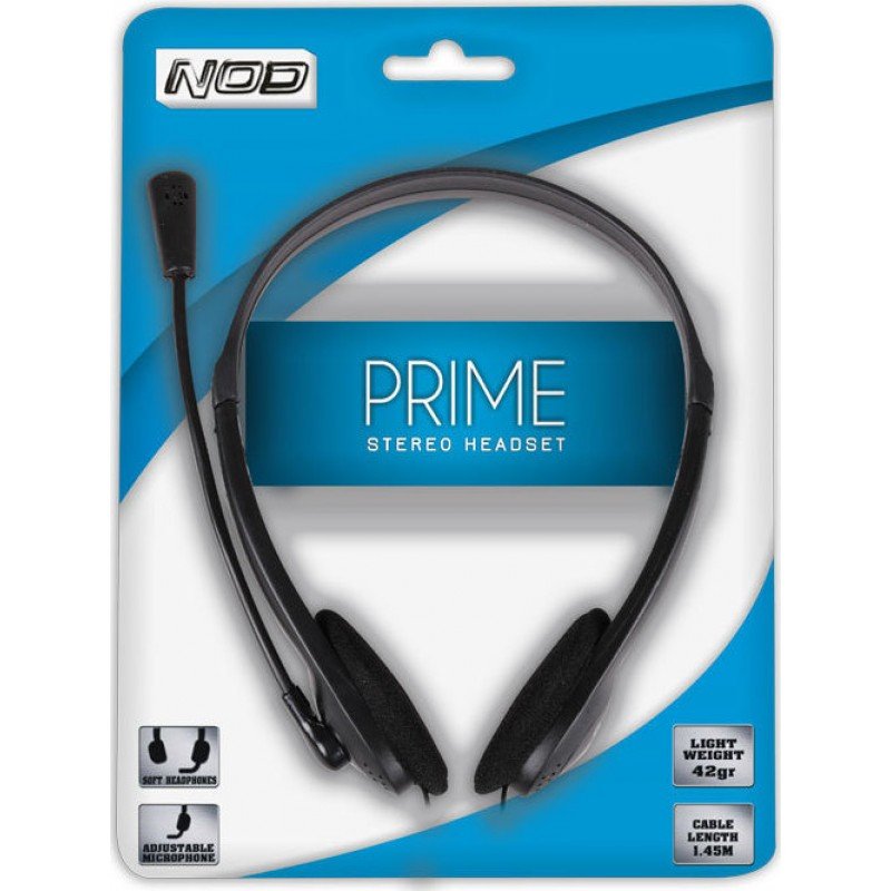 Headset Nod Prime 27mm Black Ακουστικά Με Μικρόφωνο Μαύρο