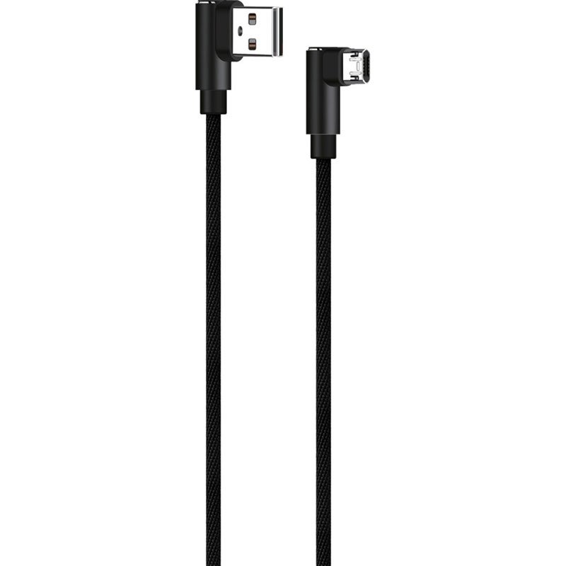 Καλώδιο 90 Μοιρών USB Σε Micro USB Cable Game 90 Copper 1m Μαύρο Powertech PTR-0042