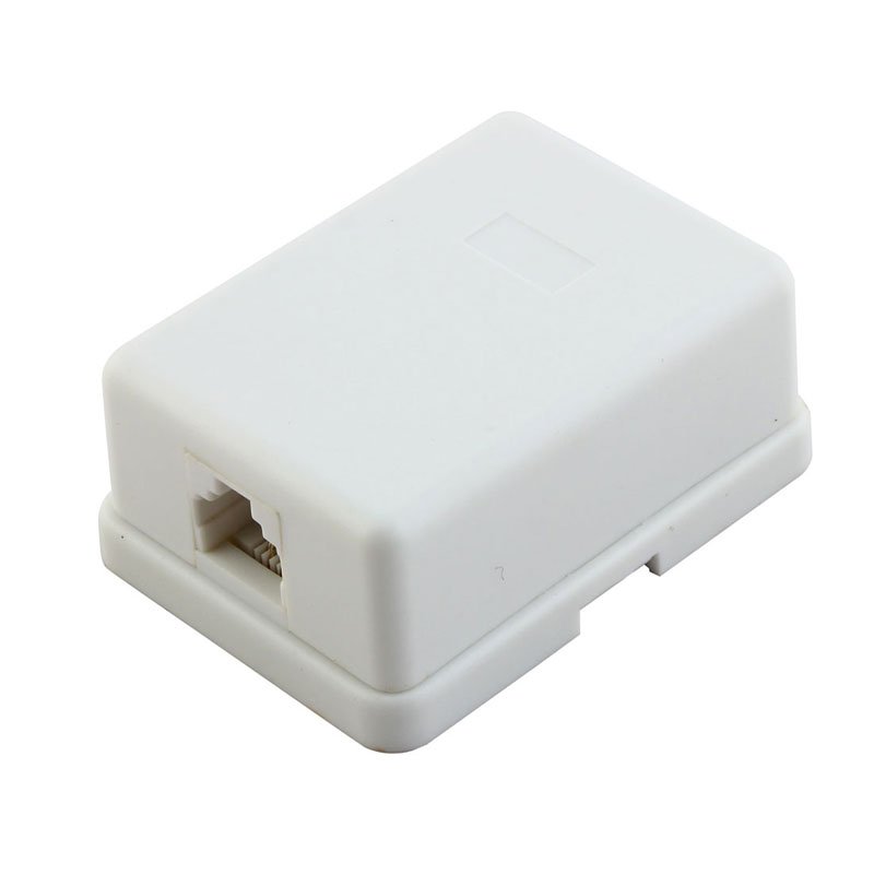 Wall Adapter RJ11 Telephone Line 6p4c Αυτοκόλλητη Πρίζα Τηλεφώνου Λευκή FTT3-050