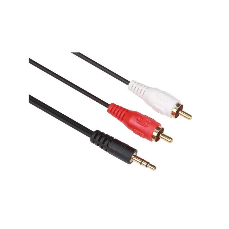 Jack Male 3.5 To 2 X RCA Male Audio Sound Cable Gold Καλώδιο Ήχου Χρυσό 3m