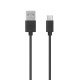 USB A 2.0 To Type-C  Black Cable Καλώδιο Φόρτισης 1m Black