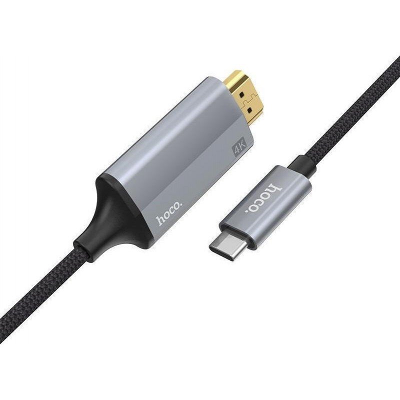 Αντάπτορας Καλώδιο Type C To HDMI Converter Cable 1.8m Black Hoco UA13