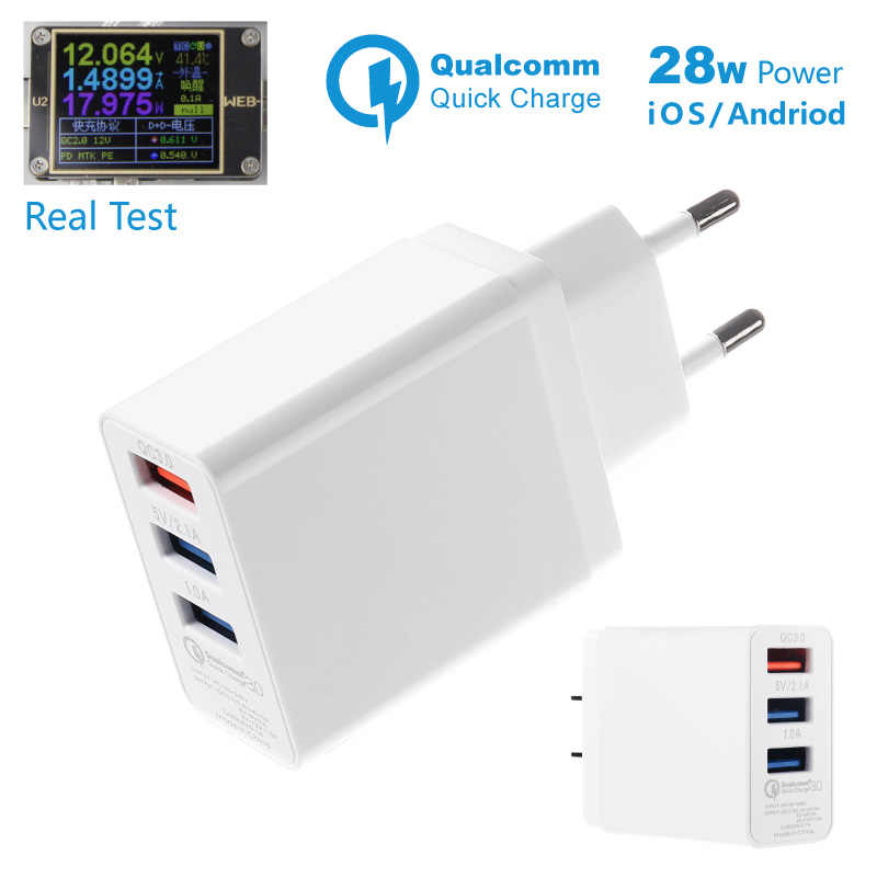 Τροφοδοτικό Κινητών Τηλεφώνων Quick Charger Power Adaptor 3 X USB 5V 6A Qualcomm XBX08Q