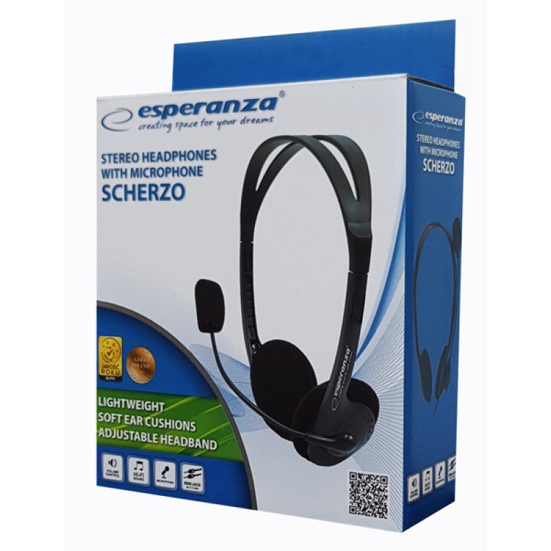 Ακουστικά & Μικρόφωνο Esperanza Scherzo EH102 Gaming Headset Fullsize Multimedia Black