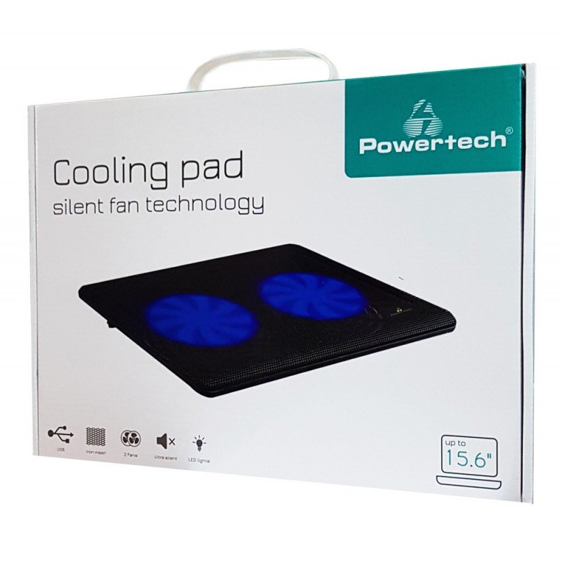 Βάση & Ανεμιστήρας Φορητού 2 x Cooler Pad Notebook Black & Led PT-738