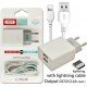 Τροφοδοτικό Πρίζας Λευκό Power Charger AC 2 X USB 5V 2.4A Travel Charger & Lightning Cable White XO-L65EU