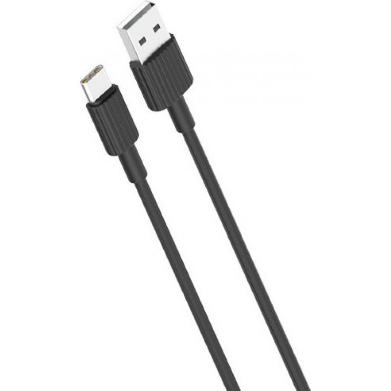 USB A 2.0 Cable Male To Type C Male Black 1m Fast Charging 2.4A Καλώδιο Φόρτισης Μαύρο XO-NBP156