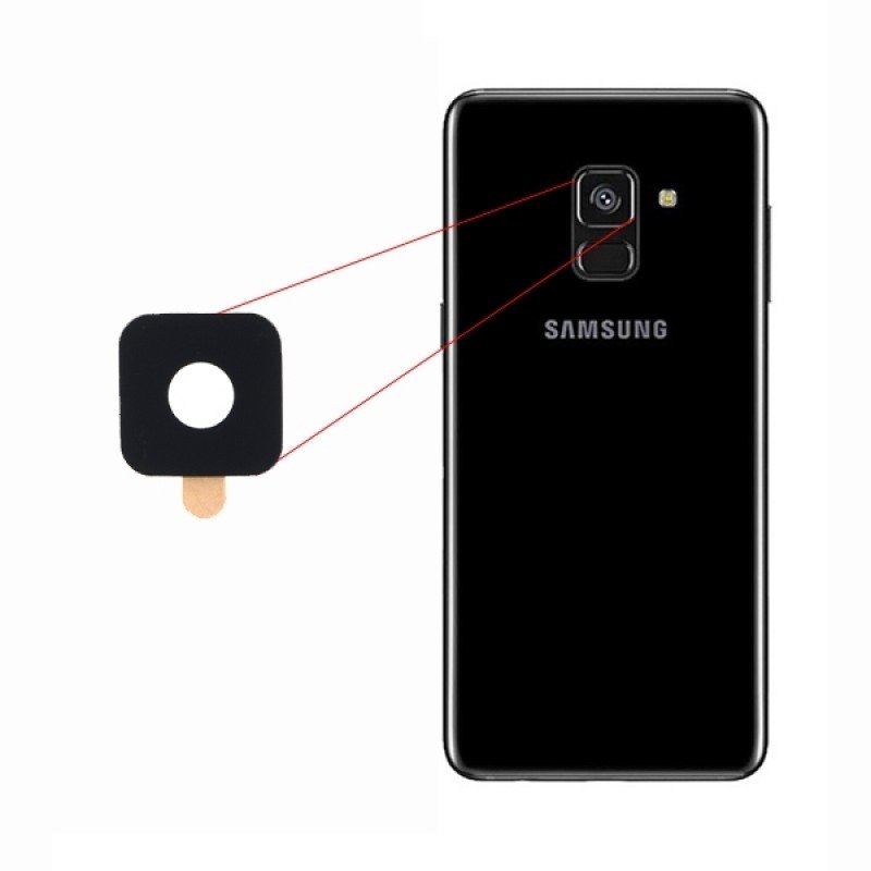 Γυαλί Πίσω Κάμερας Samsung Galaxy A8 2018/A8 Plus 2018 A530/A730 Back Camera Lens Black