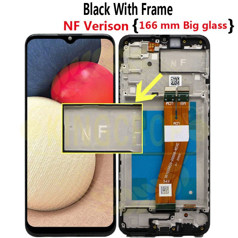 Οθόνη Samsung Galaxy A02s LCD & Touch & Frame Black A025 NF Big Glass