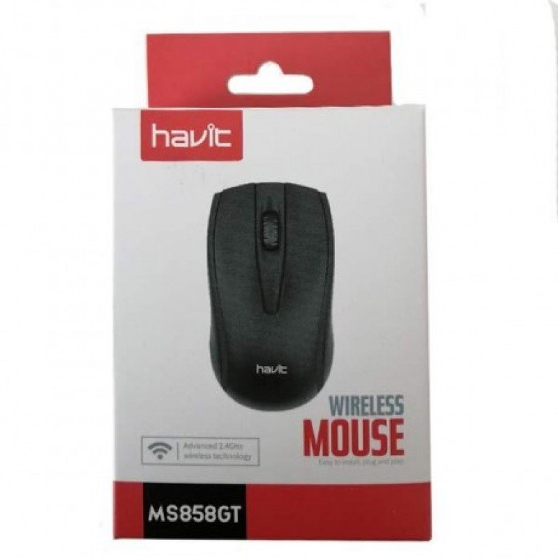 Mouse Wireless 2.4G Optical Usb Black-Red 1600dpi Ποντίκι Οπτικό Ασύρματο Μαύρο Havit HV-MS858GT-BK