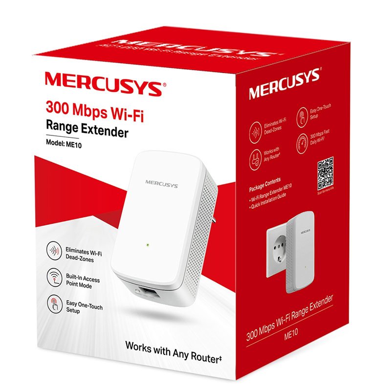 Mercusys ME10 V1.0 AC 300Mbps Universal WiFi Range Extender Ασύρματος Αναμεταδότης Δικτύου