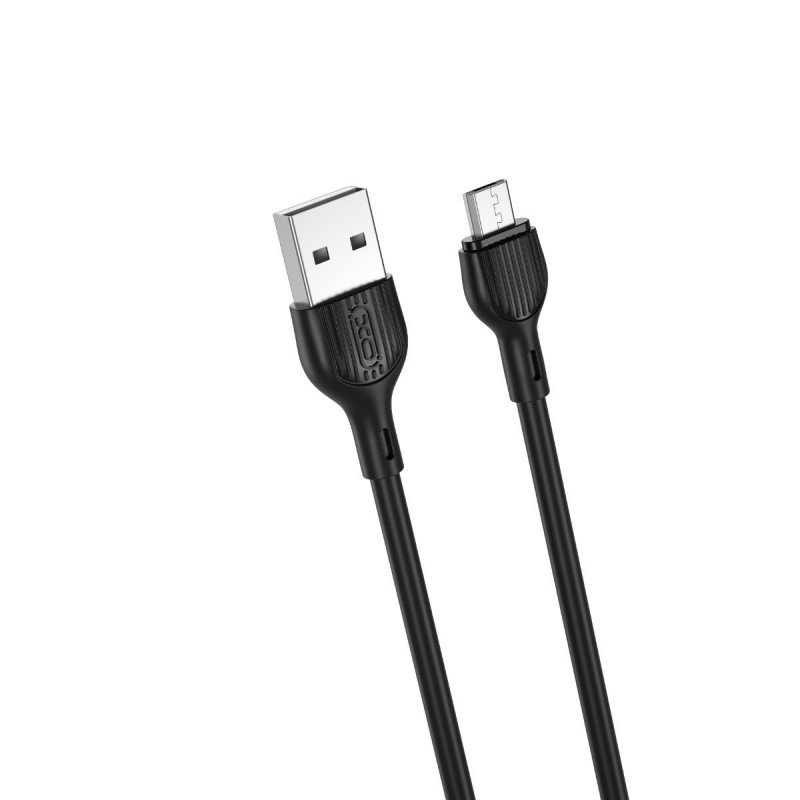 USB A 2.0 Cable Male To Micro USB B Male Black 2m Fast Charging 2.1A Καλώδιο Φόρτισης Μαύρο XO NB200