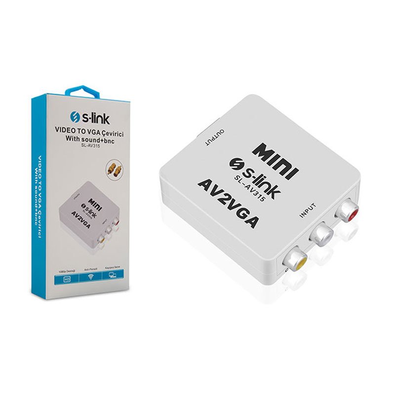 AV 3 X RCA (BNC) Female Converter Adapter To VGA Μετατροπέας Σήματος SL-AV315