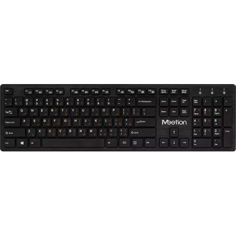 Wireless Slim Keyboard 2.4Ghz Black Meetion WK841 Πληκτρολόγιο Ασύρματο Μαύρο