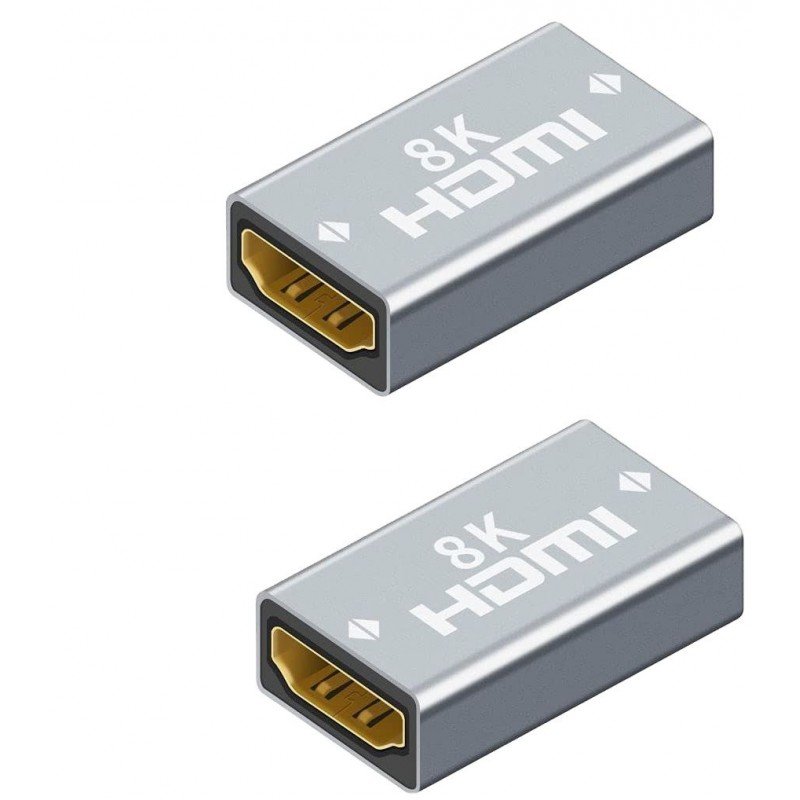 Adaptor HDMI 19pin Gold Female To Female 8K HDTV Black Μούφα Σύνδεσης