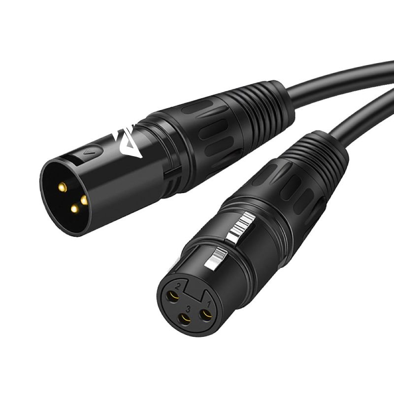 XLR 3pin Canon Male Gold To Female Cable 2m Καλώδιο Ήχου