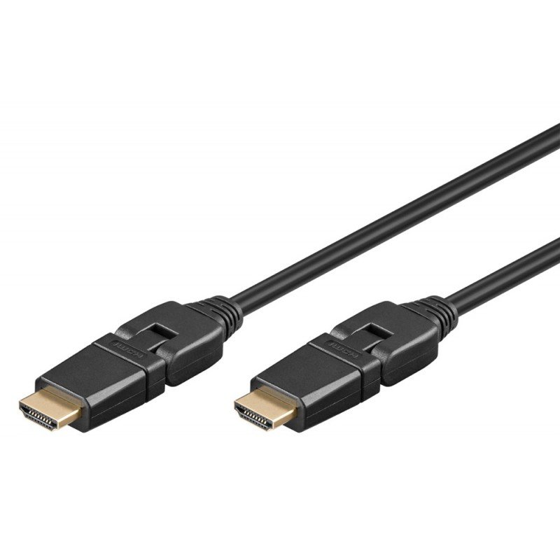 HDMI 2.0V Male To HDMI Male Cable Gold 1.5m 3D 4K 30Hz Goobay 61283 Καλώδιο Γωνιακό