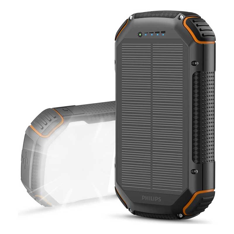 Power Bank Solar Philips DLP7726N Ηλιακό & Φακός 20000mAh 15W Μαύρο