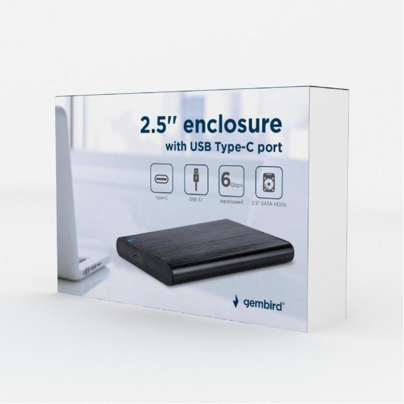 USB 3.1 Type C External Enclosure SSD Black Gembird EE2-U3S-6