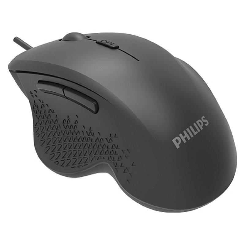 Ποντίκι Οπτικό Ενσύρματο Mouse Optical Wired 4 Buttons 3200Dpi Usb Black Philips M444 SPK7444