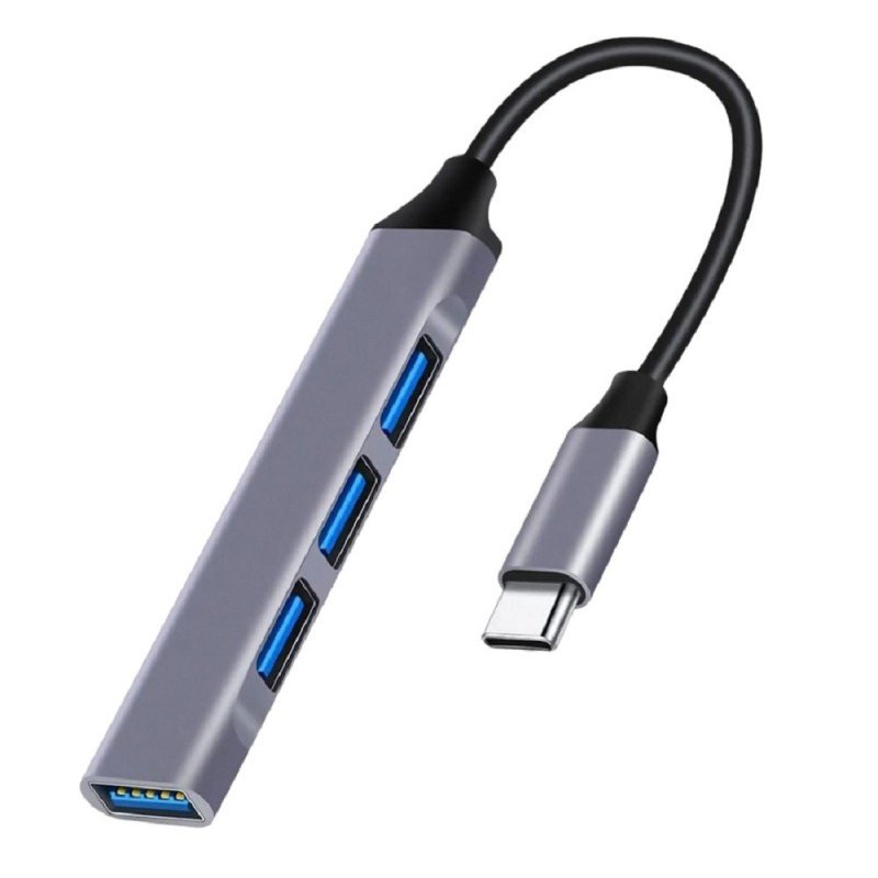 USB C 3.2 Hub Adaptor 4 X USB Port Gray Αντάπτορας Σύνδεσης Τεσσάρων Θέσεων Γκρι PT-1113