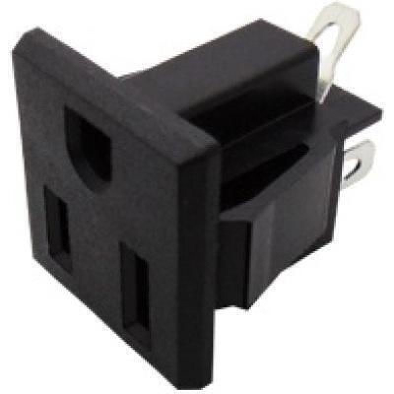 Power Plug Board Adaptor Female Black 110-250V 15Am Βύσμα Τροφοδοσίας Σασί Θηλυκό STA02-002KL