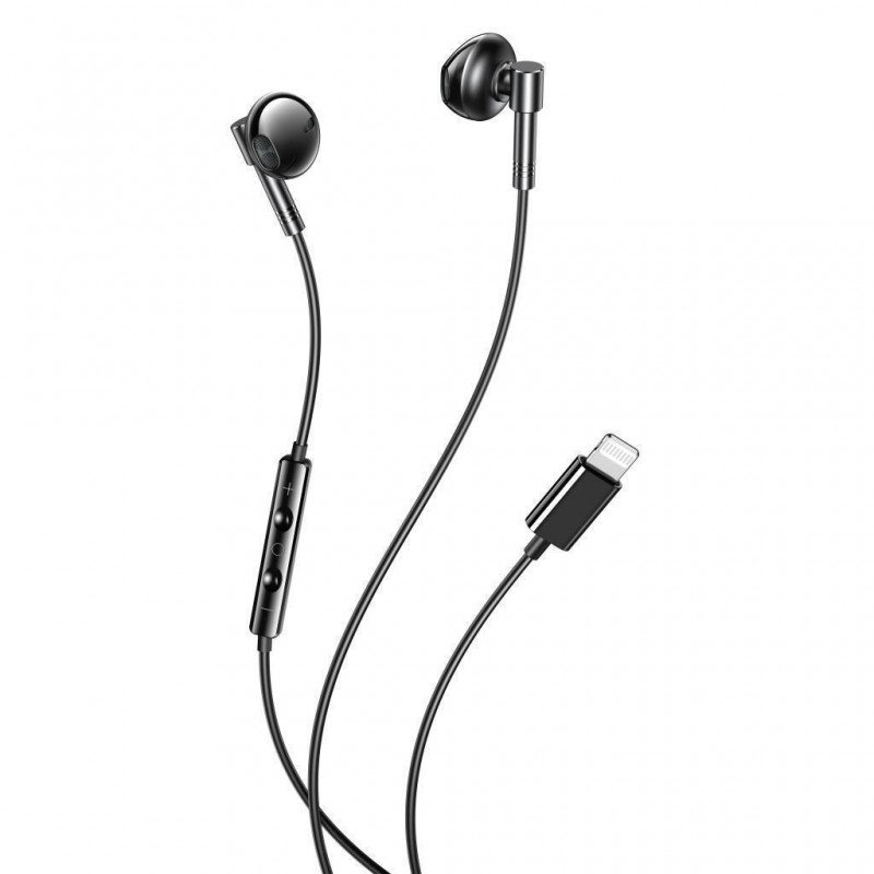 Earphones Stereo Lightning Handsfree Black Ακουστικά Ενσύρματα Μαύρα XO-EP61