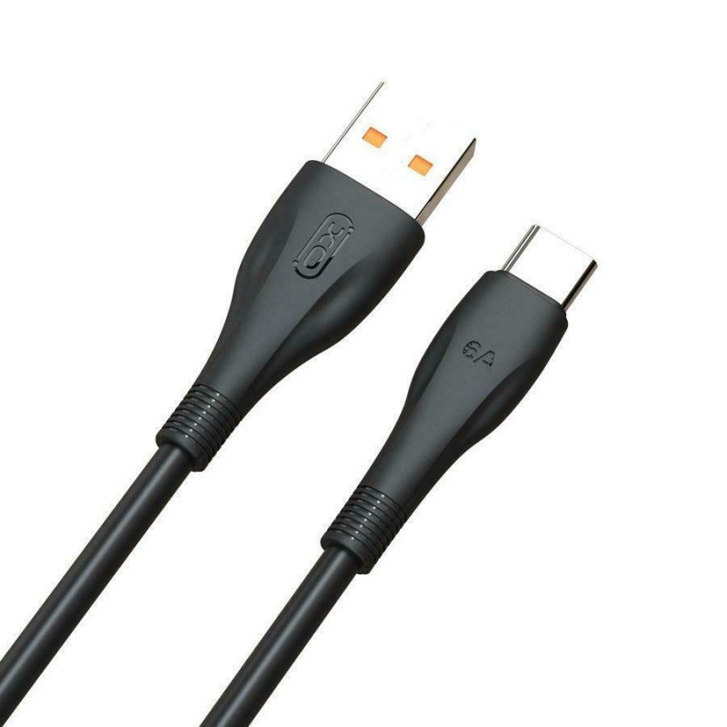 USB 2.0 Cable To Type C 6A Super Fast Charge Black 1m Καλώδιο Σύνδεσης Μαύρο XO-NB185