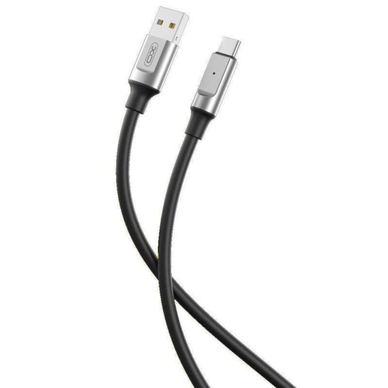 USB A 2.0 Cable Male To Type C Male Black 1m Liquid Silicone Rubber 6A Καλώδιο Φόρτισης Μαύρο XO-NB251