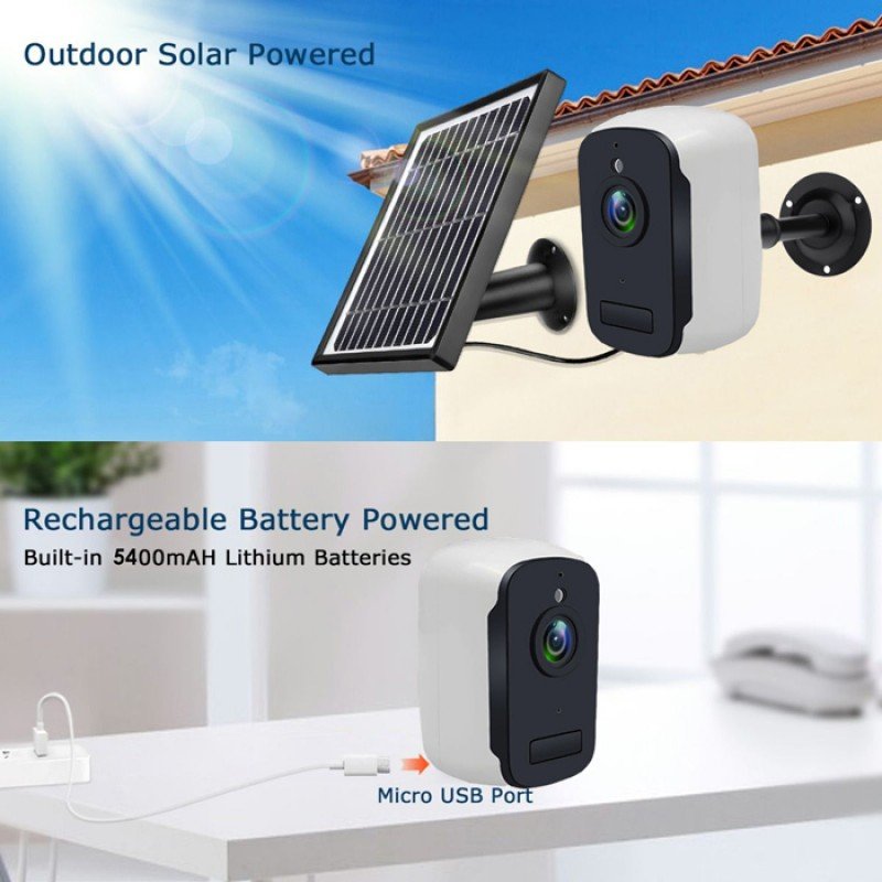 Innotronic ICH-BC22 IP Solar Camera Dome IP66 IR 10m External 2Mpx 1080p WiFi White Κάμερα Ηλιακή