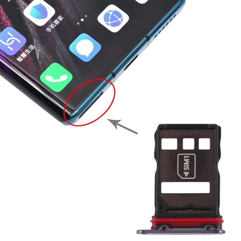 Βάση Κάρτας Μαύρη Huawei Mate 30 Pro OEM Sim Tray Black