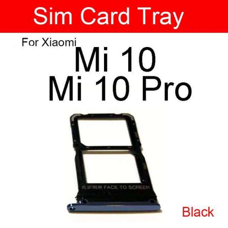 Βάση Κάρτας Μαύρο Xiaomi Mi 10/Mi 10 Pro Sim Tray Black