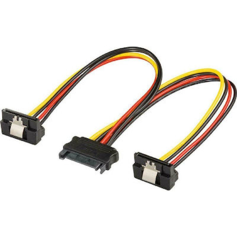 Cable Internal 0.15cm 1 x Sata 15p Male To 2 x Sata Corner Female CAB-W040 Καλώδιο Σύνδεσης