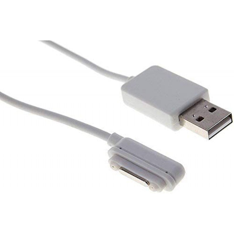 USB A 2.0 Cable Male Magnetic White 1m Καλώδιο Φόρτισης Sony Experia Z1/Z Ultra/Z1 Compact/Z2 /Z3