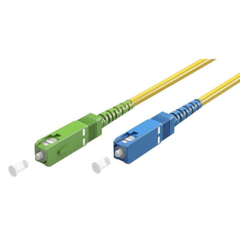 Fibre Optical FOC Data FTTH Cable 2m M-M Singlemode OS2 Yellow SC-APC/SC-UPC Οπτική Ίνα Κίτρινη Goobay 59659