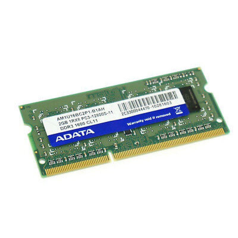 2Gb Memory Ram Sodim DDR3L 1600Mhz Adata AM1U16BC2P1-B1AH Μνήμη Φορητού Refurbished