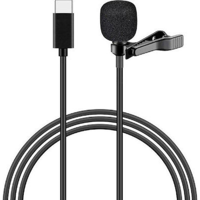 Μικρόφωνο Εύκαμπτο Μαύρο Microphone Flexible Type C Black Powertech CAB-UC048