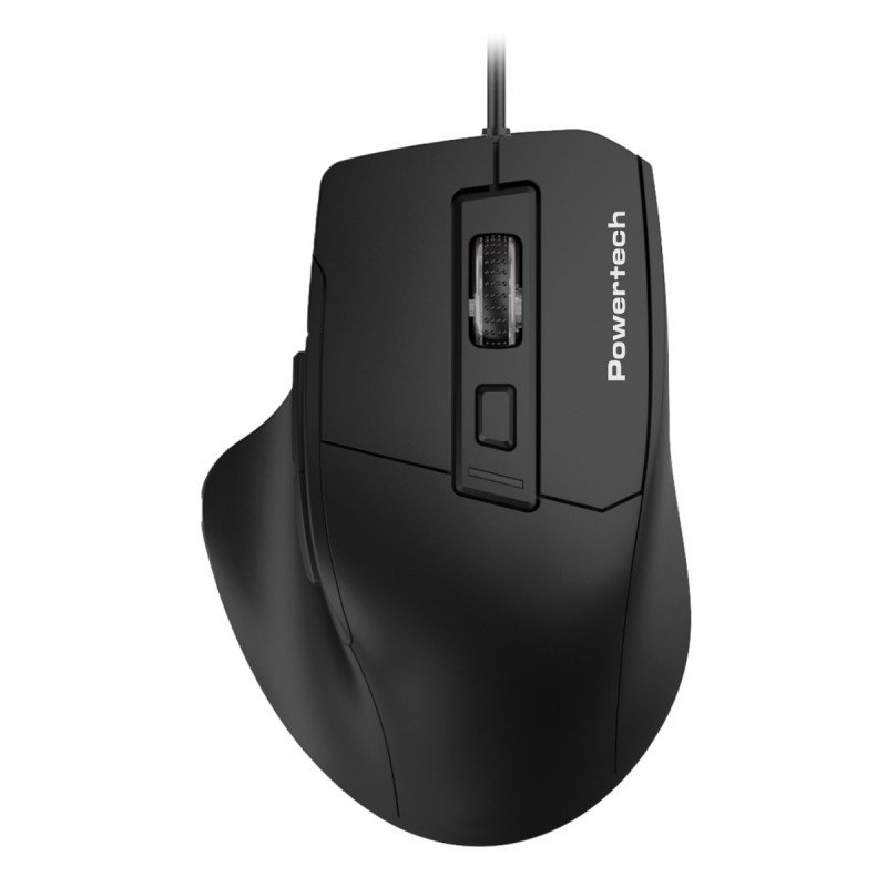 Ποντίκι Οπτικό Ενσύρματο Mouse Optical Wired Gaming 6 Buttons 3600Dpi Usb Black Powertech PT-1273