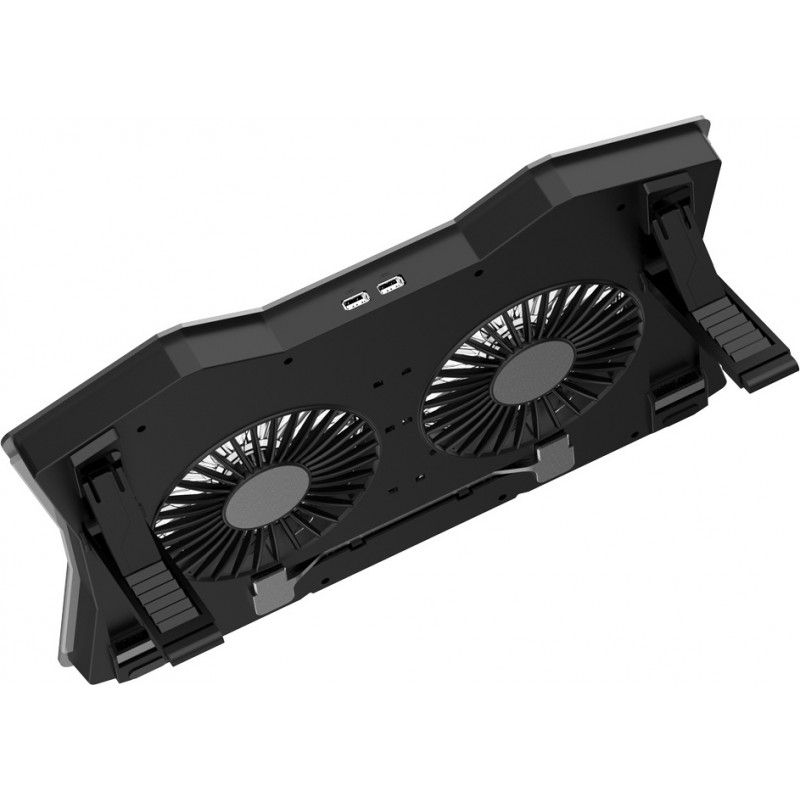 Laptop Cooler 18" 2 X 110mm Fan Led Black Powertech PT-929 Βάση Φορητού