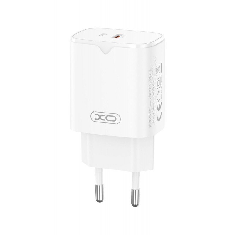 Φορτιστής Πρίζας Quick Power Charger Qualcomm GaN PD+QC 1 x Type C 5V-20V 30W White XO-L131