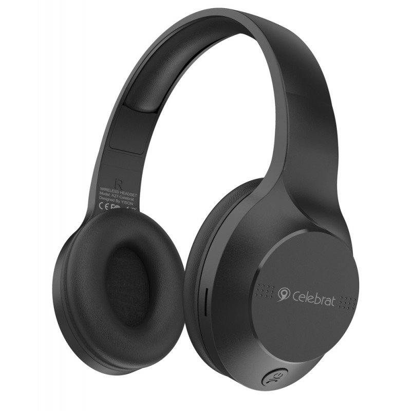 Headphones & Microphone Bluetooth Black 40mm Celebrat A27 Ασύρματα & Ενσύρματα Ακουστικά & Μικρόφωνο Μαύρα