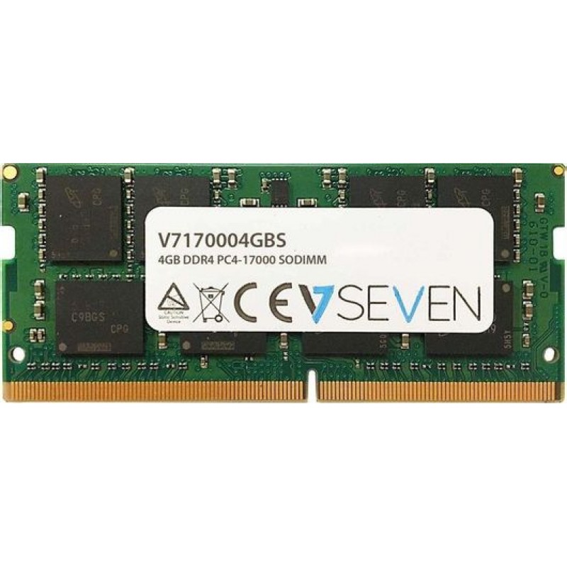 4Gb Memory Ram Sodim DDR4 2133Mhz Vseven 1.2V CL19 V7170004GBS Μνήμη Φορητού Refurbished