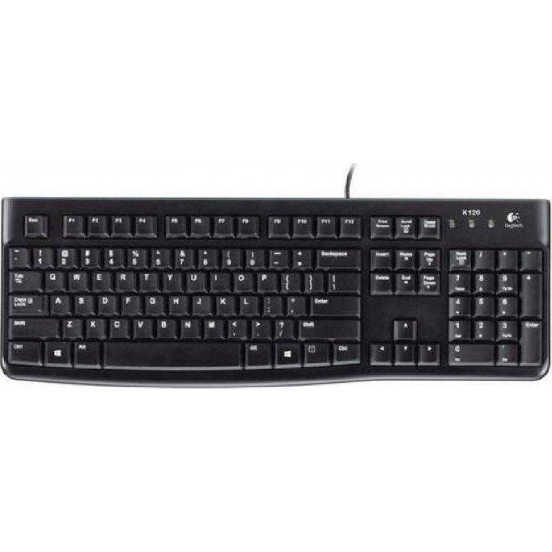 Πληκτρολόγιο Ενσύρματο Μαύρο Logitech K120 Wired Keyboard GR Black